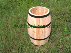 wooden barrels