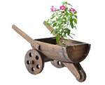 backyard wooden wagon planters